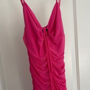 NWT Cotton Candy LA Pink, Ruched, Bodycon Mini Dress in Size S